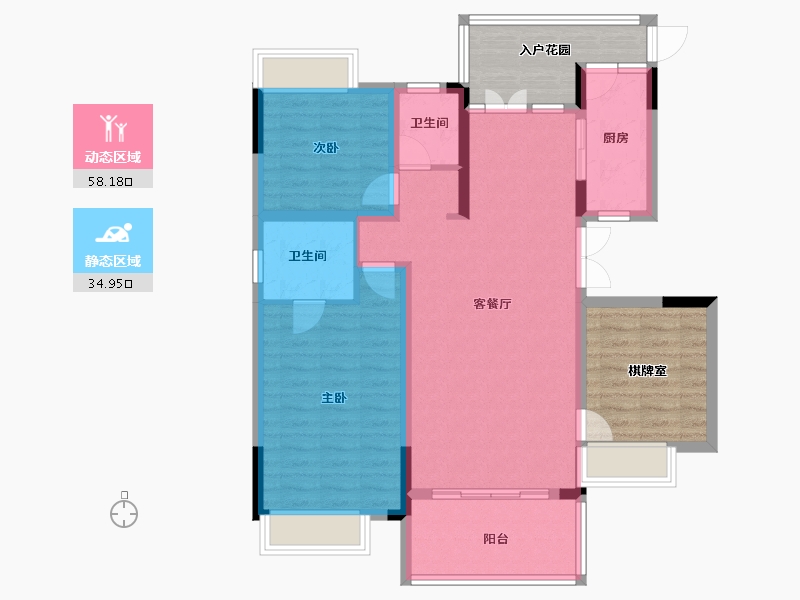 安徽省-阜阳市-中环城-100.80-户型库-动静分区