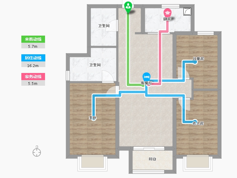 山西省-太原市-十二院城-99.80-户型库-动静线