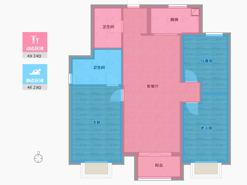 山西省-太原市-十二院城-99.80-户型库-动静分区