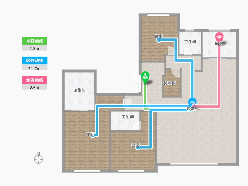 陕西省-西安市-金泰唐618-180.00-户型库-动静线