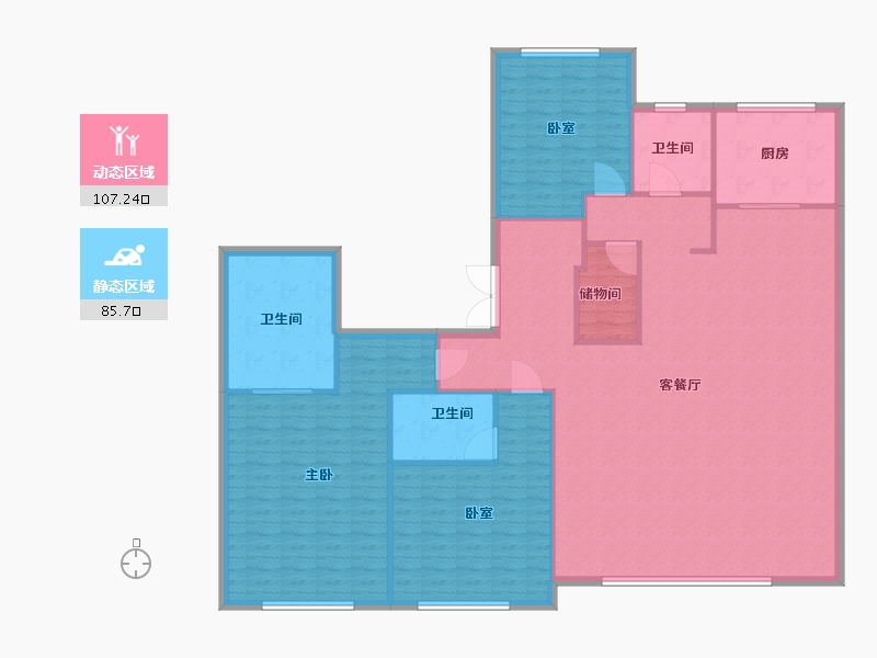 陕西省-西安市-金泰唐618-180.00-户型库-动静分区