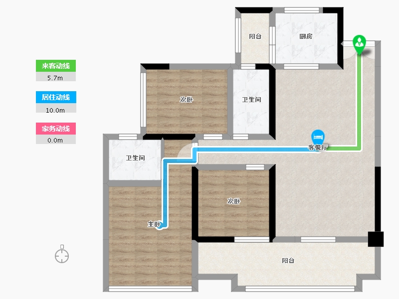 四川省-南充市-滨江壹号-96.00-户型库-动静线