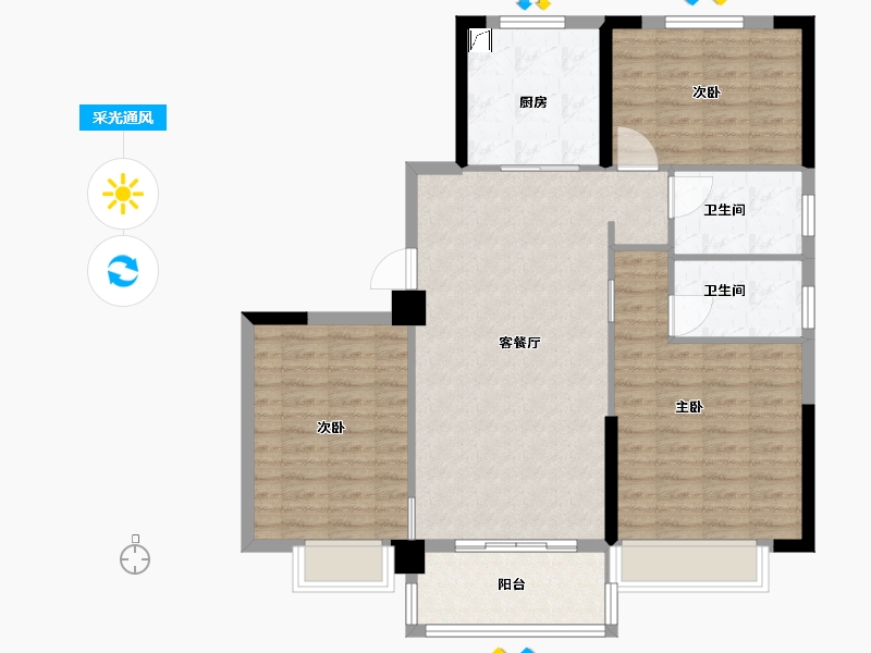 山东省-济南市-玖珑府-98.00-户型库-采光通风