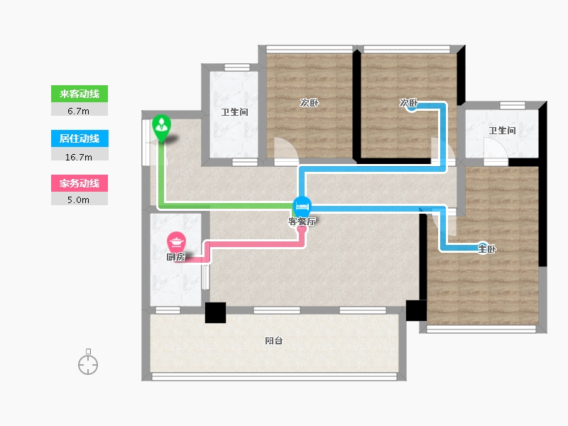 四川省-南充市-滨江壹号-87.75-户型库-动静线