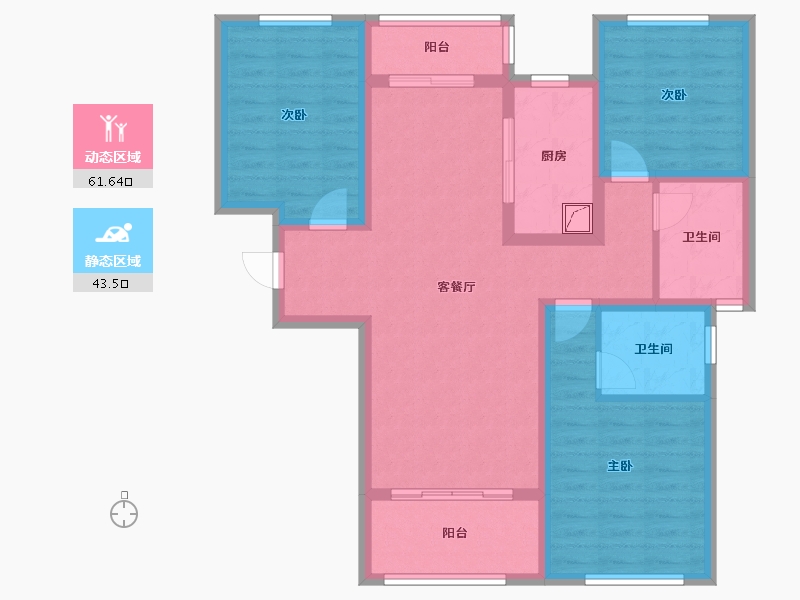 四川省-成都市-保利中央公园-111.00-户型库-动静分区