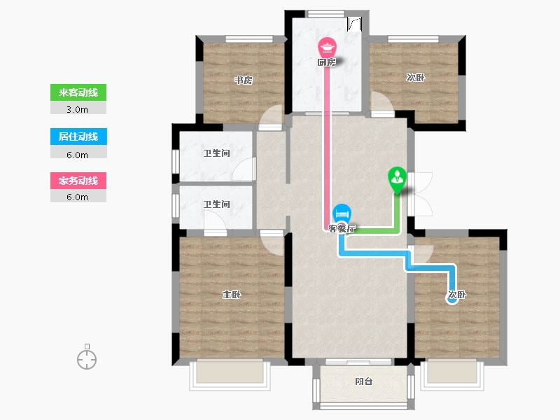 内蒙古自治区-呼和浩特市-中梁首府-135.00-户型库-动静线