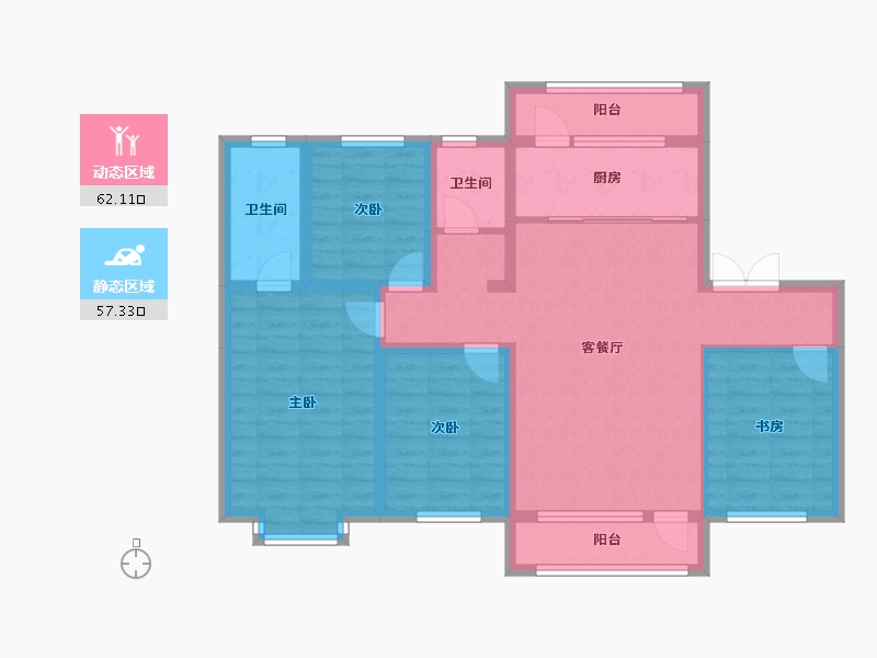 新疆维吾尔自治区-阿克苏地区-新天地-118.00-户型库-动静分区