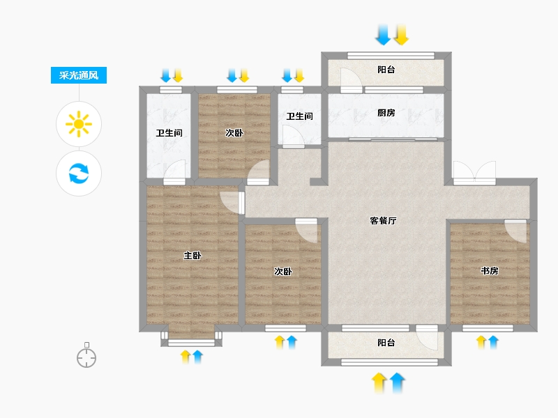 新疆维吾尔自治区-阿克苏地区-新天地-118.00-户型库-采光通风