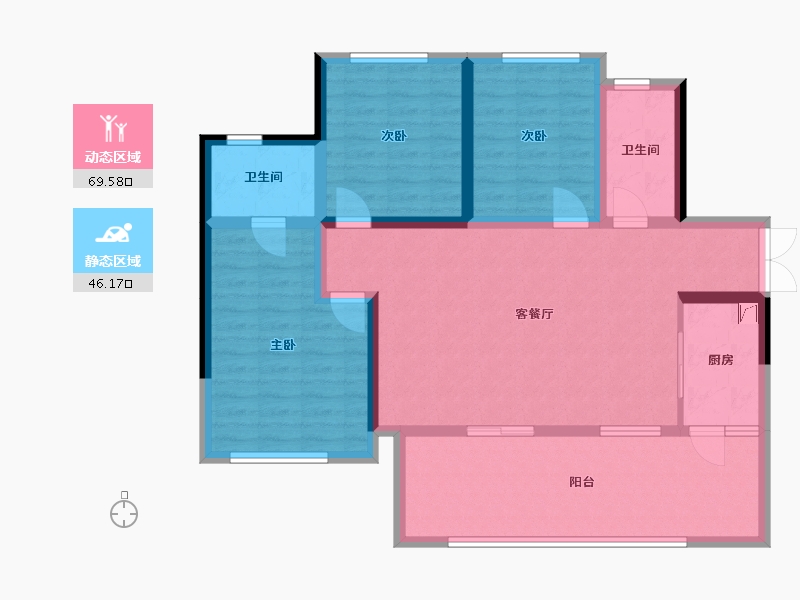 四川省-南充市-滨江壹号-89.20-户型库-动静分区