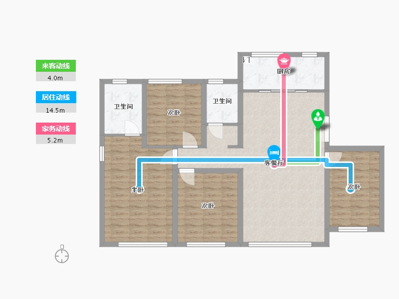 新疆维吾尔自治区-乌鲁木齐市-中豪・润园-125.00-户型库-动静线