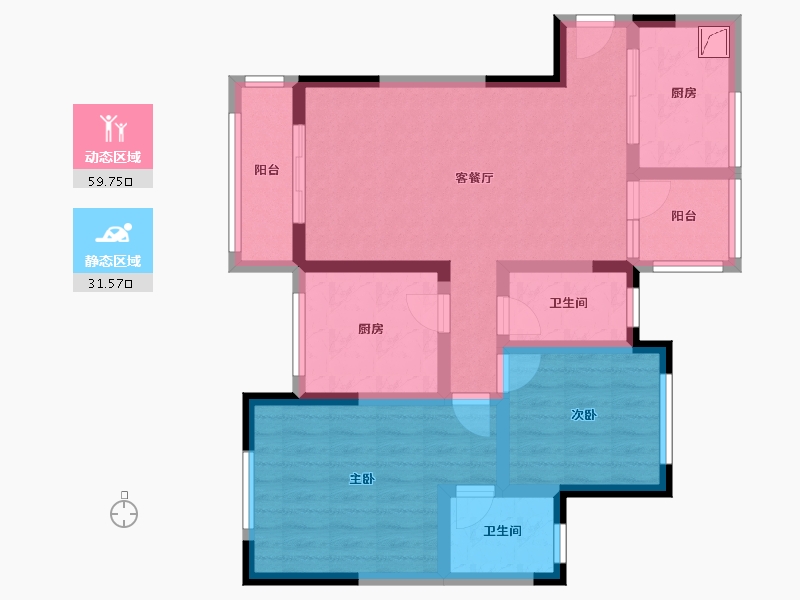 广东省-中山市-东城四季-80.66-户型库-动静分区