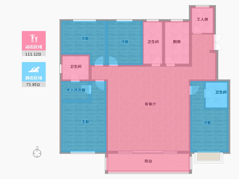 陕西省-咸阳市-沁园春天-211.00-户型库-动静分区