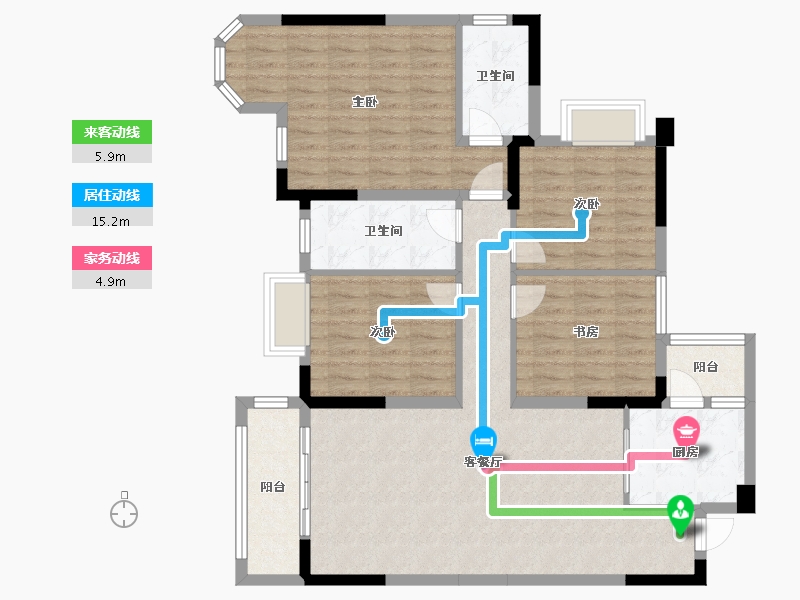 贵州省-遵义市-清华园-138.00-户型库-动静线