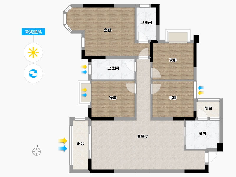 贵州省-遵义市-清华园-138.00-户型库-采光通风