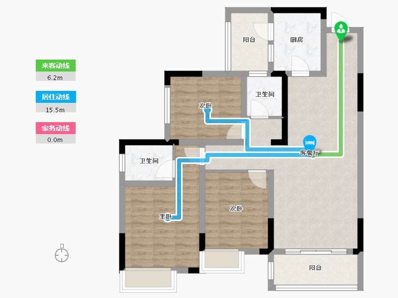 重庆-重庆市-礼玉金湾-93.01-户型库-动静线