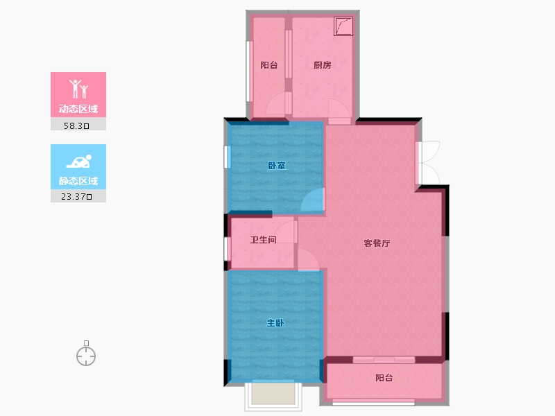 贵州省-贵阳市-观水路-72.00-户型库-动静分区