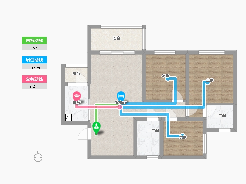 四川省-南充市-江山美墅-71.55-户型库-动静线