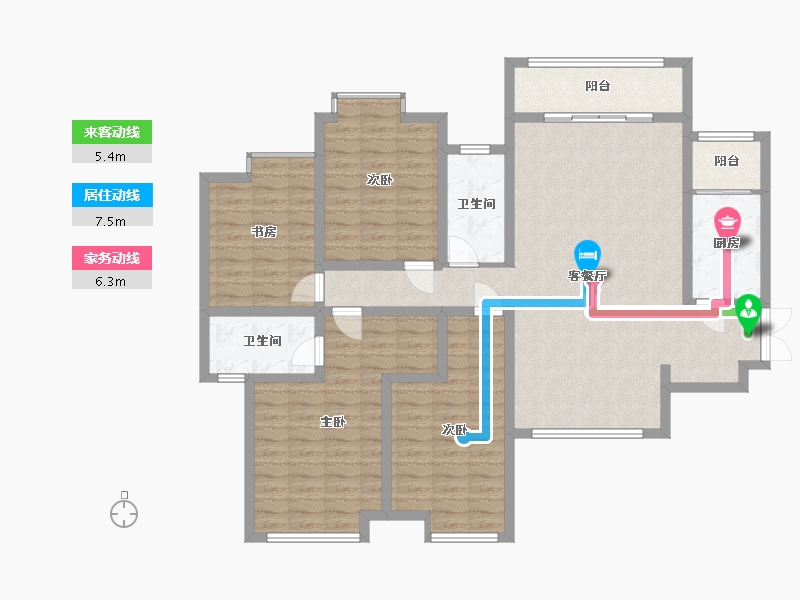 贵州省-贵阳市-碧桂园贵安1号-120.00-户型库-动静线