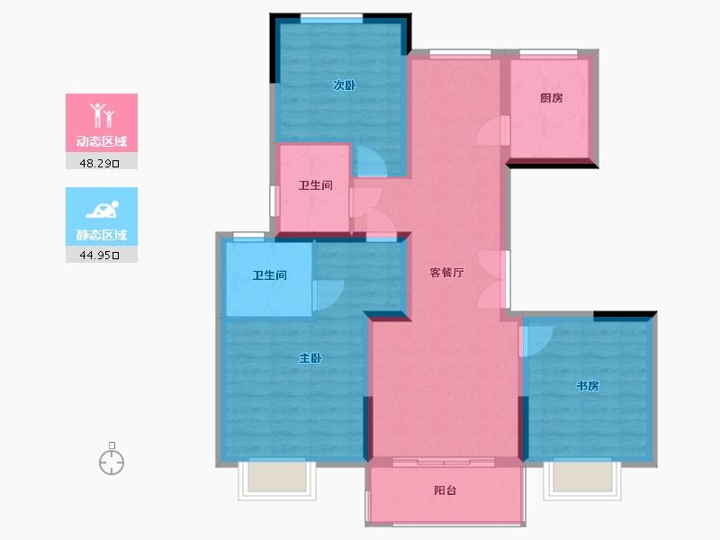 浙江省-金华市-光明东润-83.00-户型库-动静分区