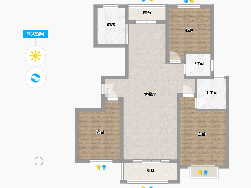 山西省-运城市-公园壹号-66.00-户型库-采光通风