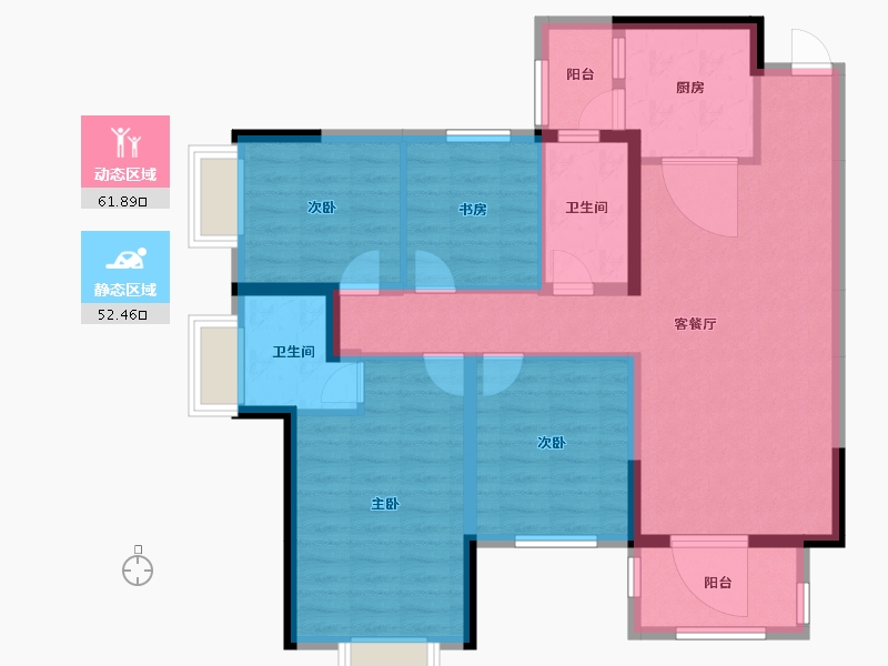 广西壮族自治区-南宁市-盛邦滨江府-102.00-户型库-动静分区