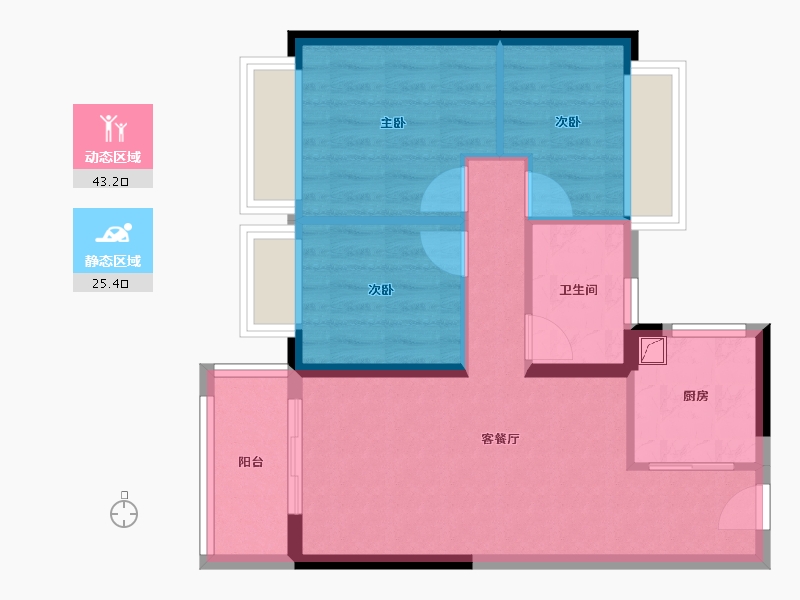 江苏省-南京市-招商名筑-67.00-户型库-动静分区