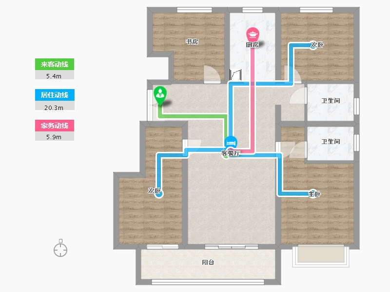 山东省-临沂市-杜家朱许小区高层-110.00-户型库-动静线