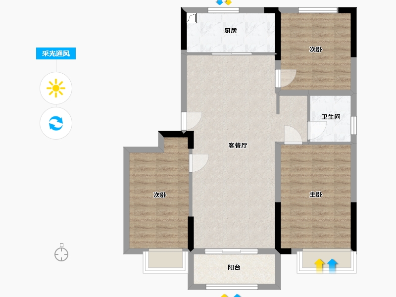 河北省-秦皇岛市-静雅芳庭-92.66-户型库-采光通风