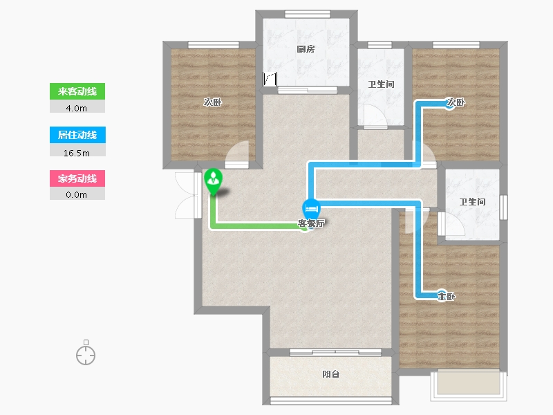 陕西省-咸阳市-中房・美域熙湖-111.69-户型库-动静线