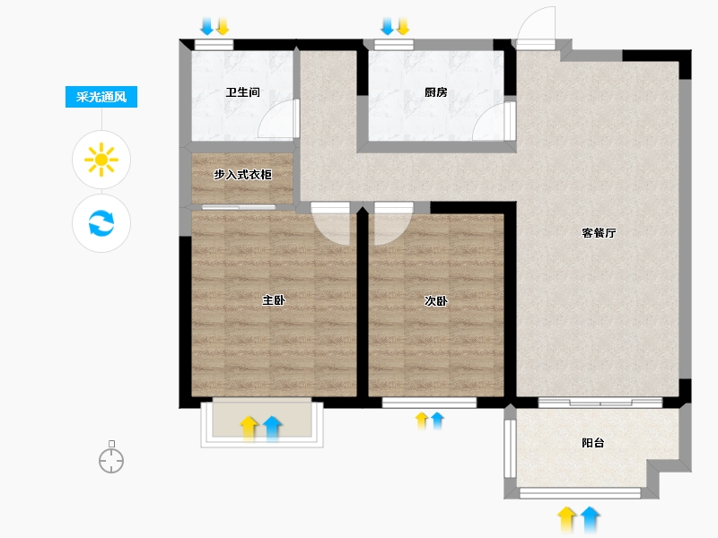 江苏省-宿迁市-绿地壹品-78.00-户型库-采光通风