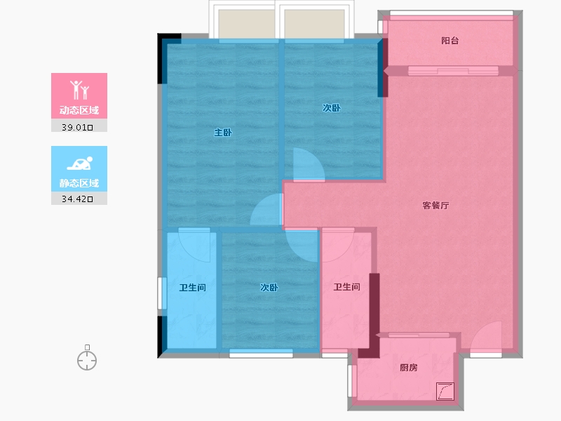 广东省-东莞市-驿豪雅苑-89.00-户型库-动静分区