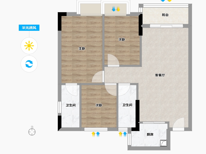 广东省-东莞市-驿豪雅苑-89.00-户型库-采光通风