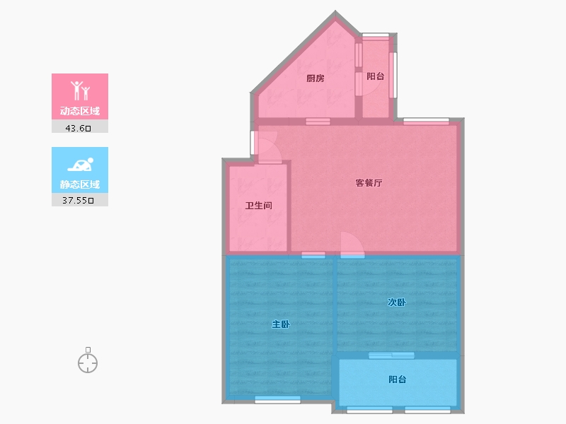 北京-北京市-龙回苑-82.00-户型库-动静分区