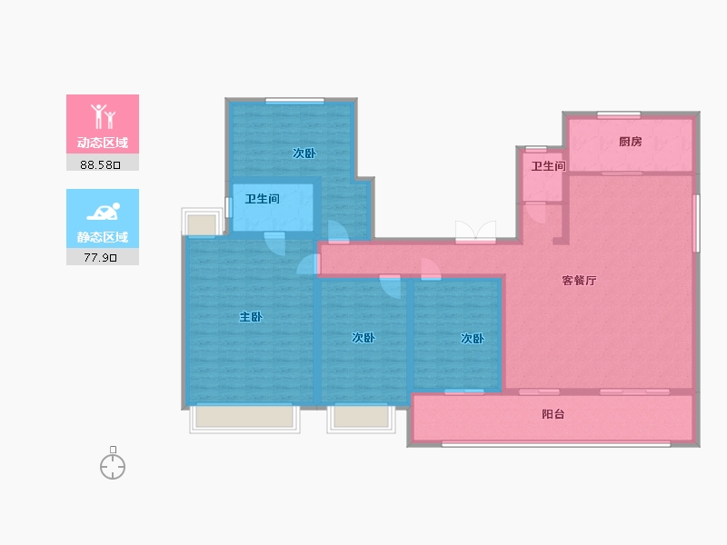 安徽省-淮北市-弘元·春月美庐-150.00-户型库-动静分区