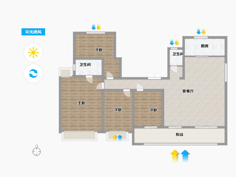 安徽省-淮北市-弘元·春月美庐-150.00-户型库-采光通风