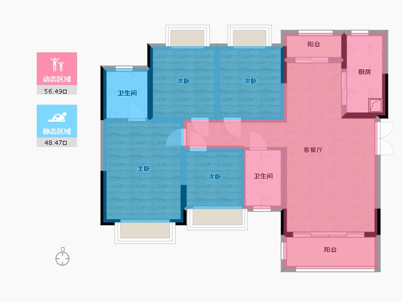 四川省-自贡市-融创观溪樾-101.00-户型库-动静分区