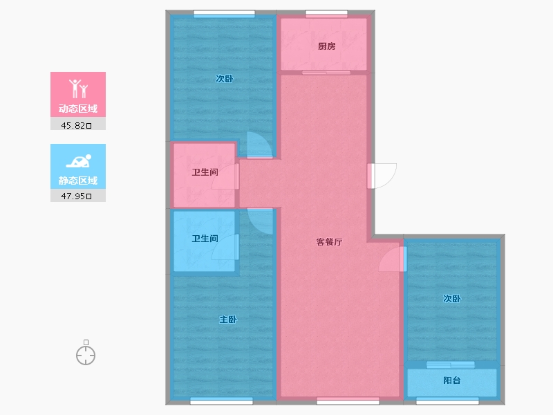 河北省-承德市-佳福小区-96.00-户型库-动静分区