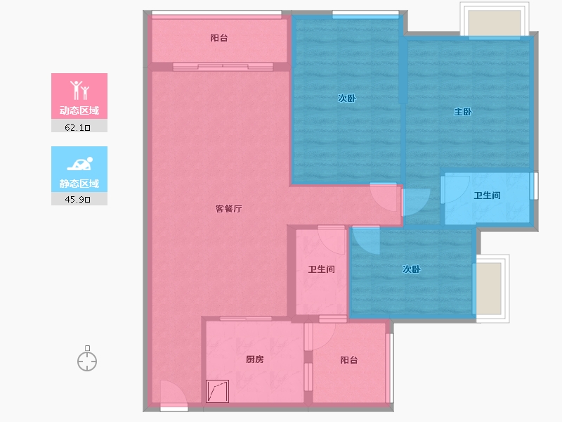 广东省-云浮市-祥利明珠新城三区-94.80-户型库-动静分区