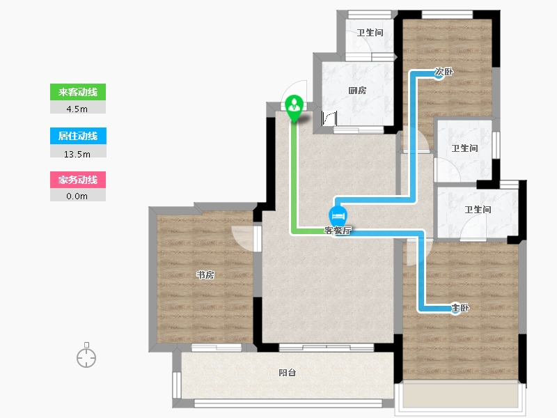 四川省-成都市-龙潭九章-90.91-户型库-动静线