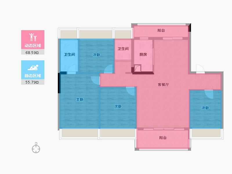 重庆-重庆市-碧桂园。天樾-110.00-户型库-动静分区