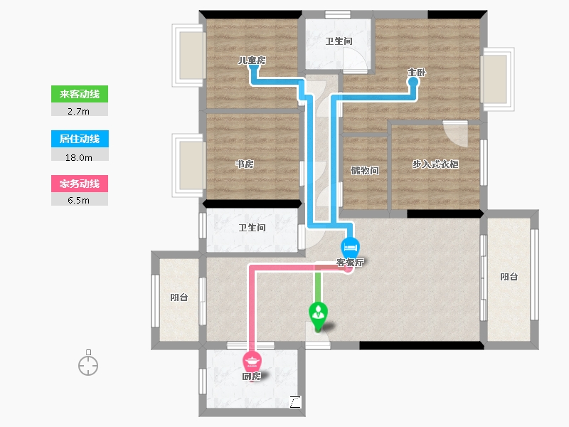 湖南省-长沙市-润和国际广场-103.55-户型库-动静线