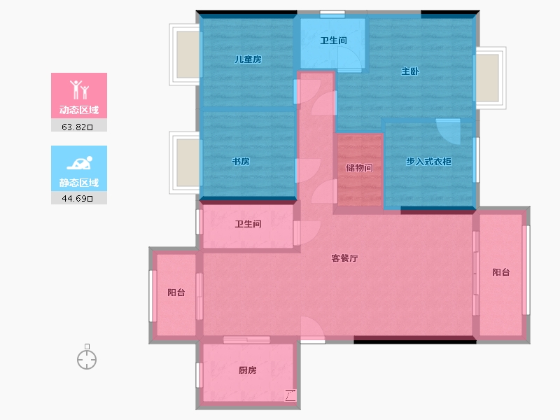 湖南省-长沙市-润和国际广场-103.55-户型库-动静分区