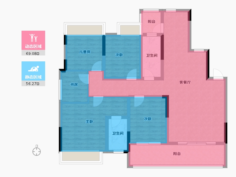 广西壮族自治区-桂林市-漓江锦府-115.28-户型库-动静分区