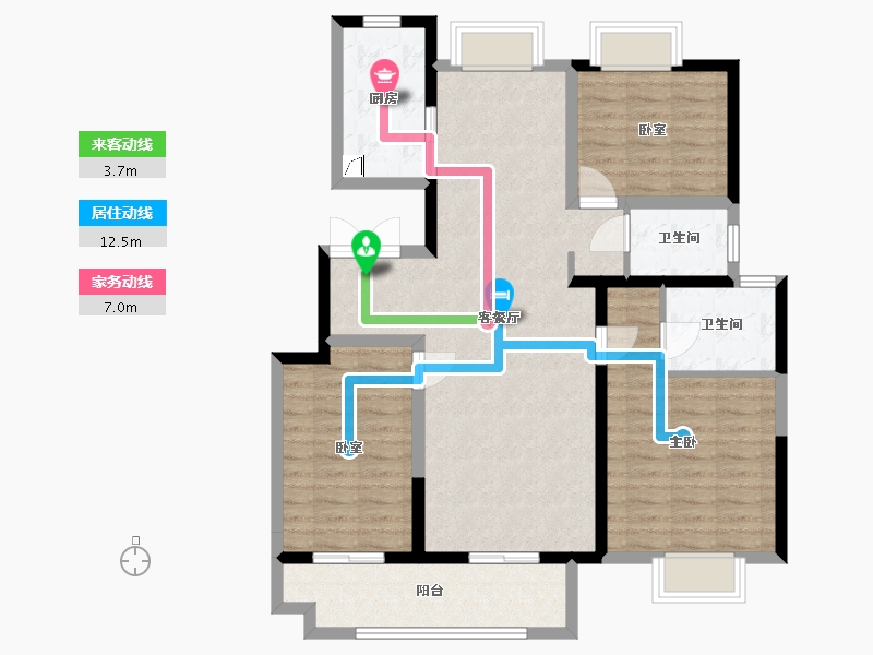 江苏省-宿迁市-学府宸樾-101.00-户型库-动静线