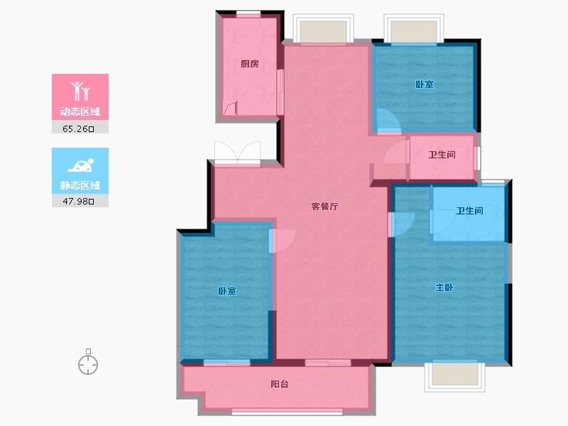 江苏省-宿迁市-学府宸樾-101.00-户型库-动静分区