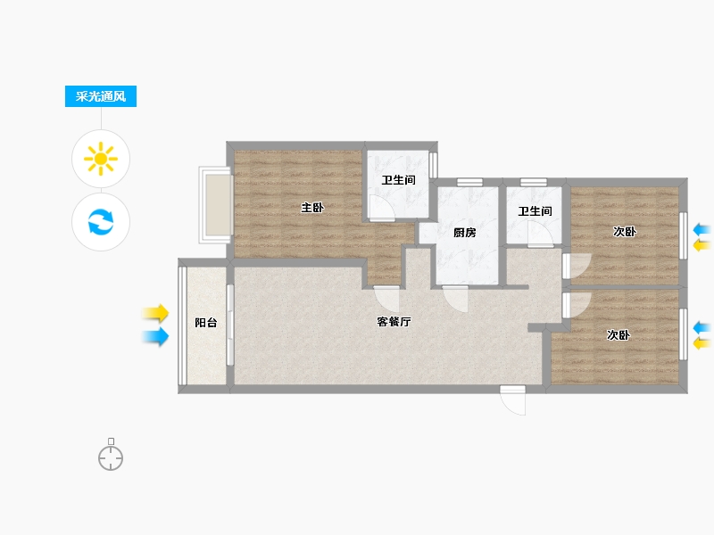 山西省-太原市-太原·绿地城-89.00-户型库-采光通风