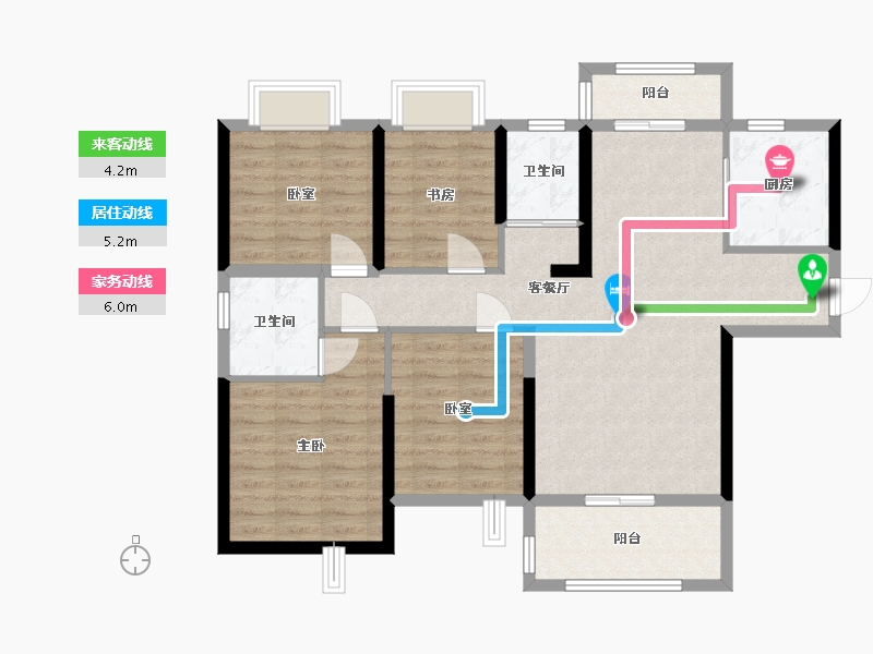 湖北省-黄石市-碧桂园新城之光-115.00-户型库-动静线