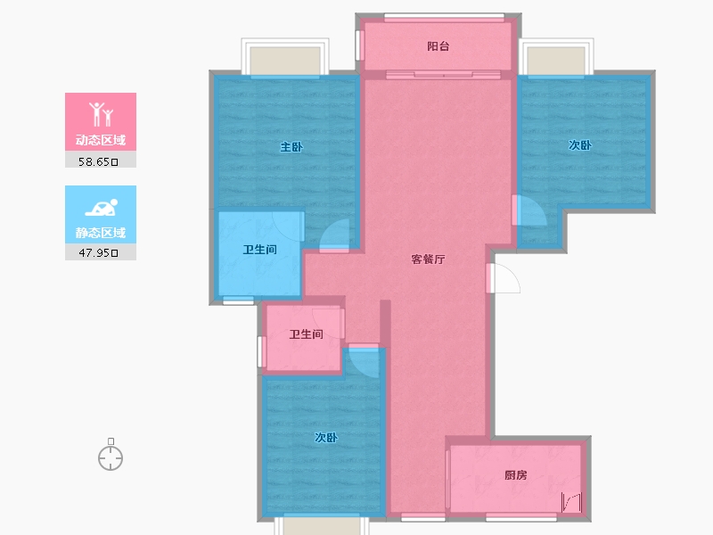 河南省-驻马店市-书香苑-94.53-户型库-动静分区