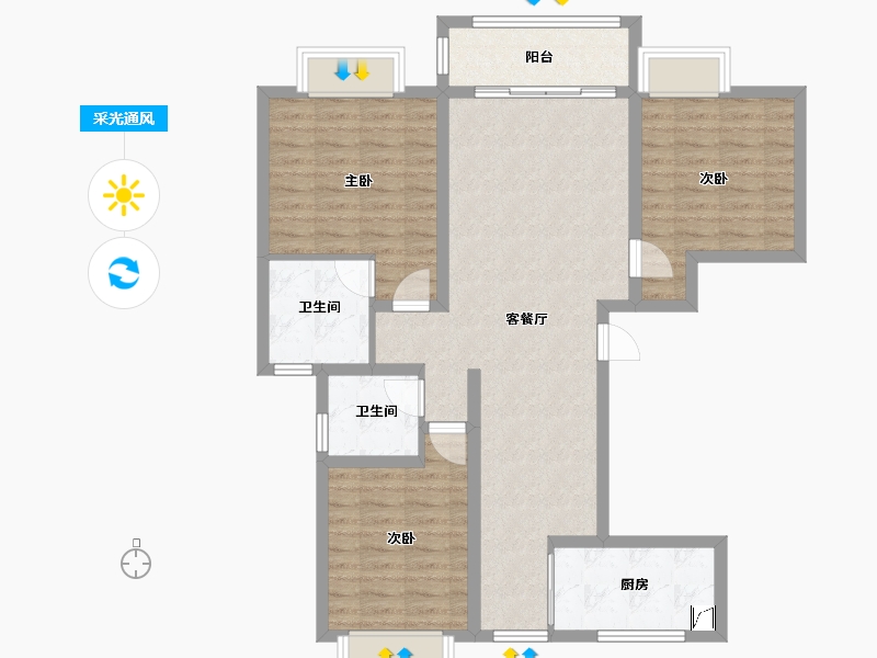 河南省-驻马店市-书香苑-94.53-户型库-采光通风