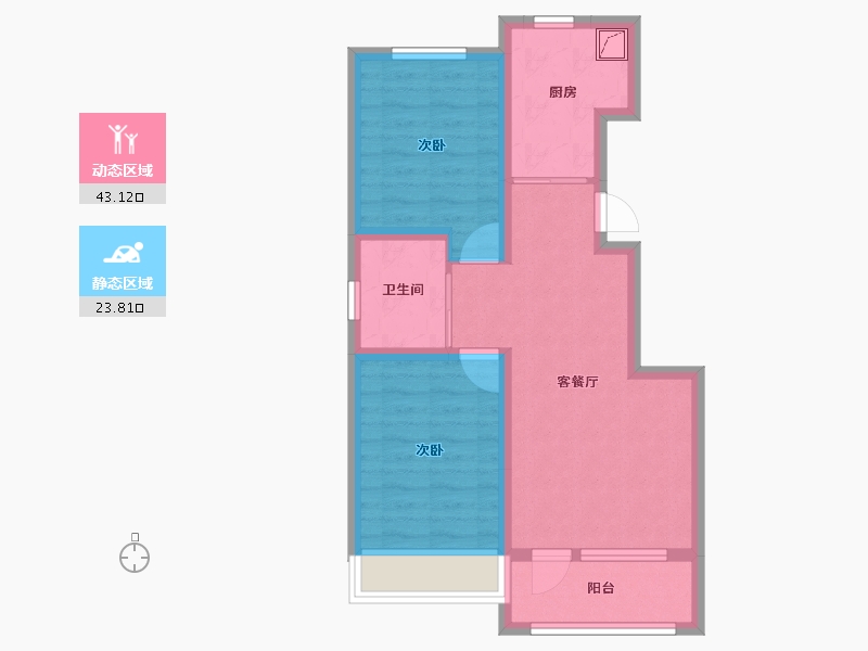 吉林省-长春市-龙府御桂圆-67.00-户型库-动静分区